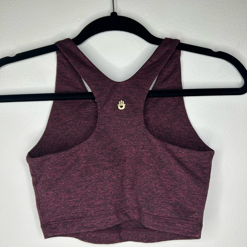 Spiritual Gangster Varsity Tech Crop Bra - Maroon - Picture 5 of 8